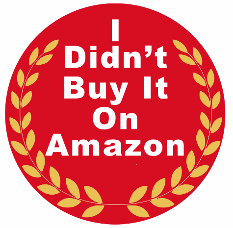 The sticker Stephen Colbert wants you to download from The Colbert Report website (http://thecolbertreport.cc.com/) and put on things you don't buy from Amazon.